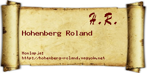 Hohenberg Roland névjegykártya